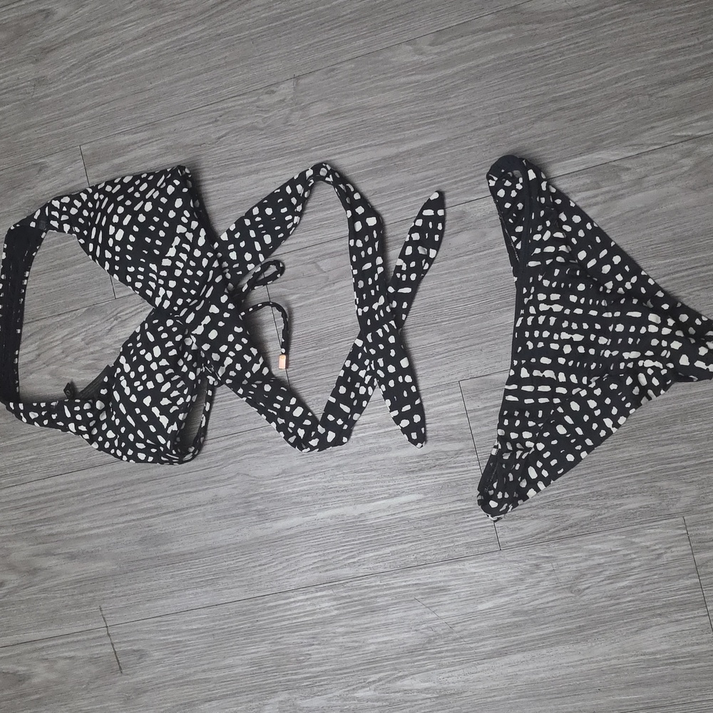 Vix Bikini S Bottom M Top Black White Dots